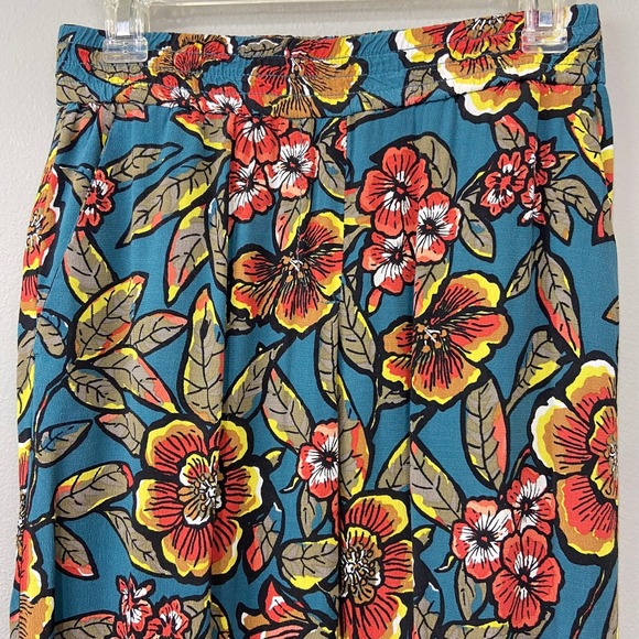 Ann Taylor‎ LOFT Floral Wide Leg Pants Size 0 Maximalist Cottagecore Resortwear - Picture 4 of 13